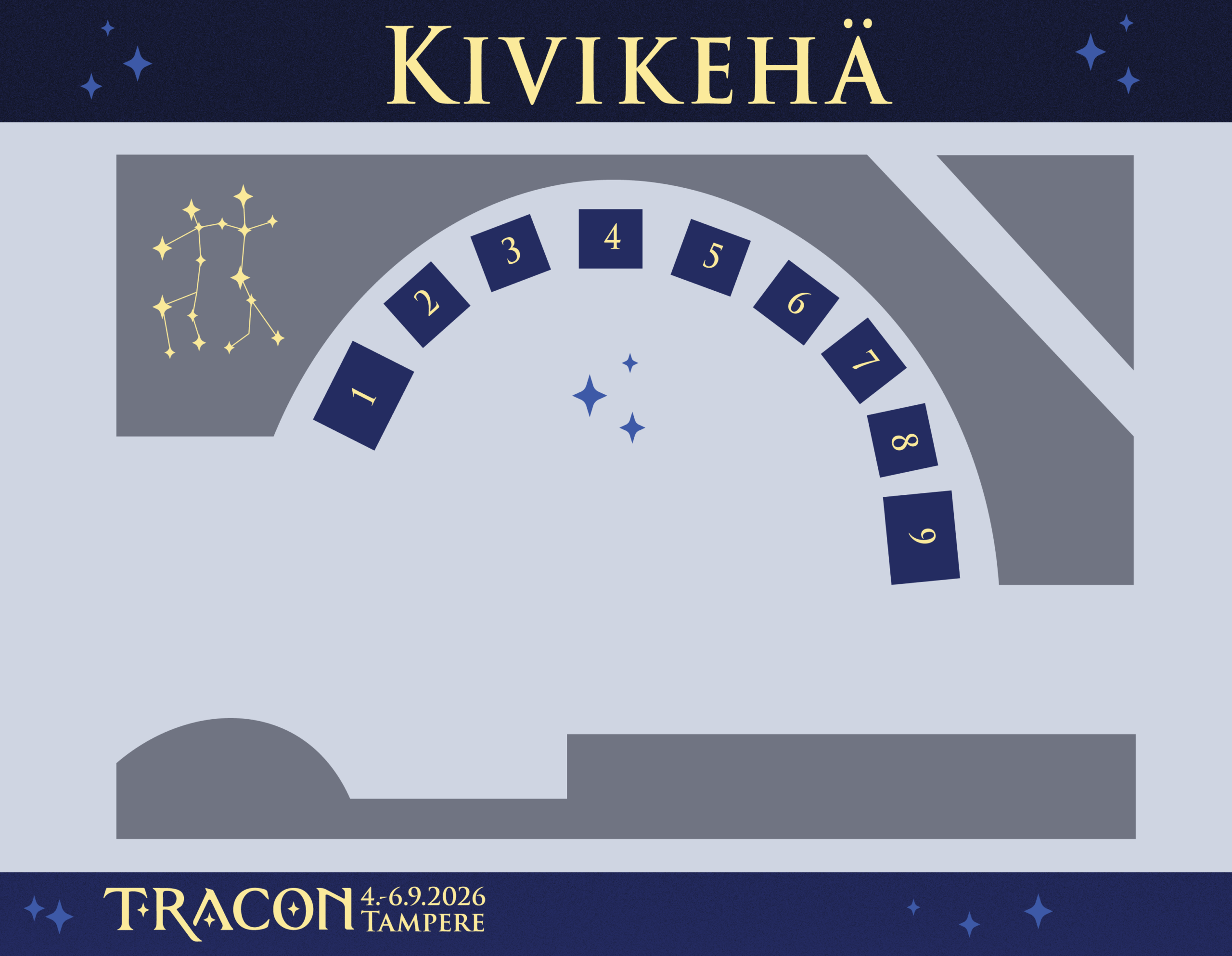 Kivikehän paikkakartta Traconin puistossa.